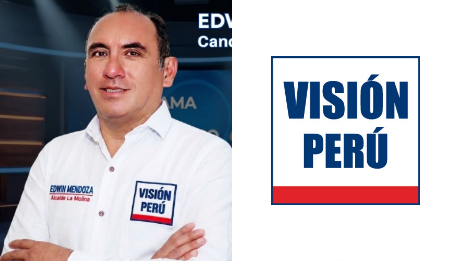 El abogado Edwin Aníbal Mendoza Ramírez postula con la agrupación Visión Perú tras trabajar como funcionario municipal. (Composición: Infobae Perú )
