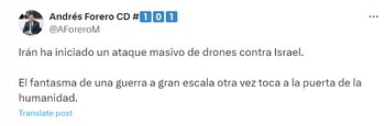 Andrés Forero rechazó el ataque