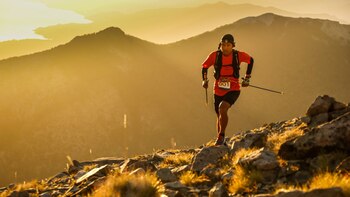 En plena carrera de Bariloche100,
