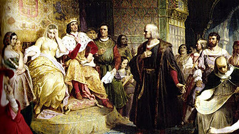 Cristóbal Colón ante los Reyes Católicos
