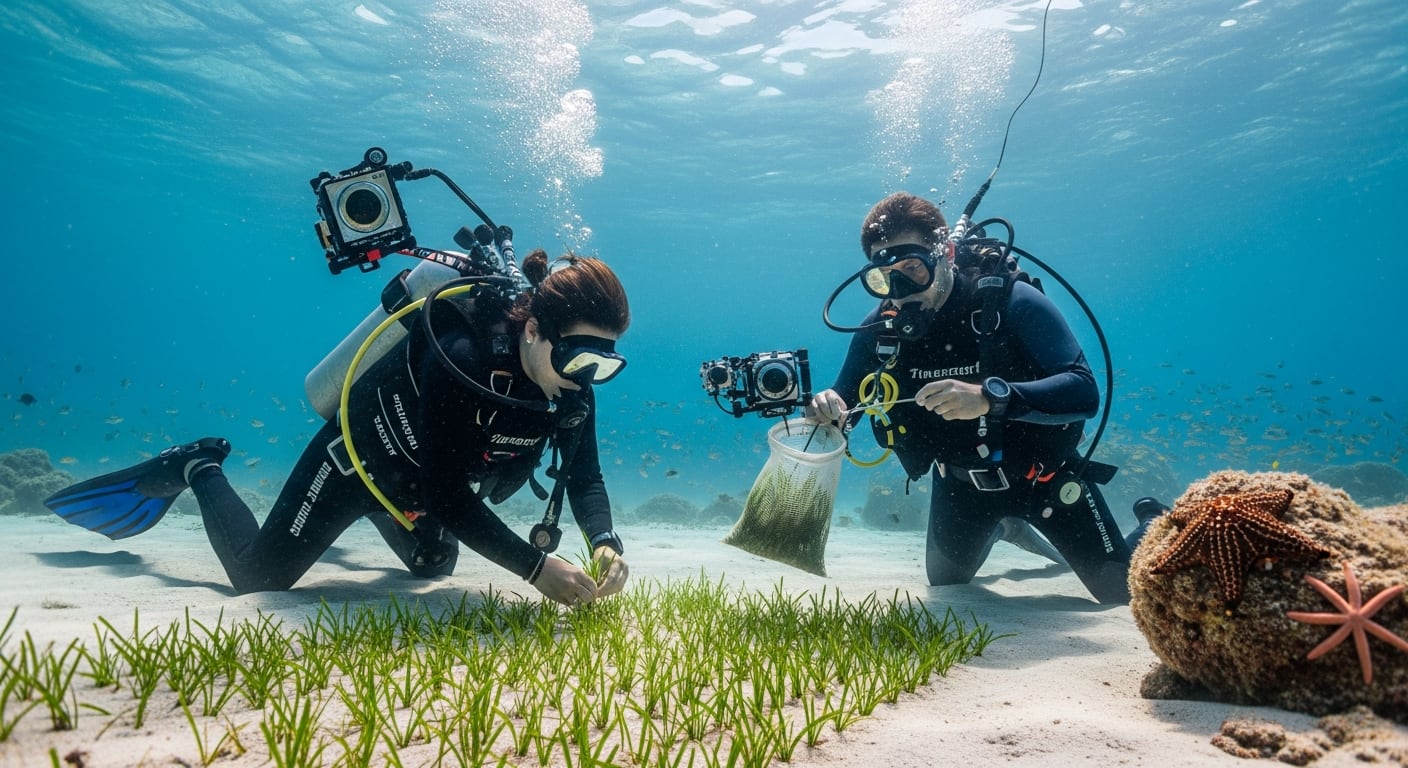 Los pastos marinos de Zostera marina capturan y almacenan grandes cantidades de CO2, ayudando a combatir el cambio climático en ecosistemas costeros (Imagen Ilustrativa Infobae)
