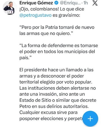Enrique Gómez se despachó contra