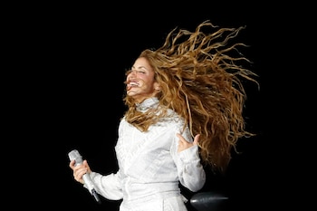La cantante colombiana cantó durante
