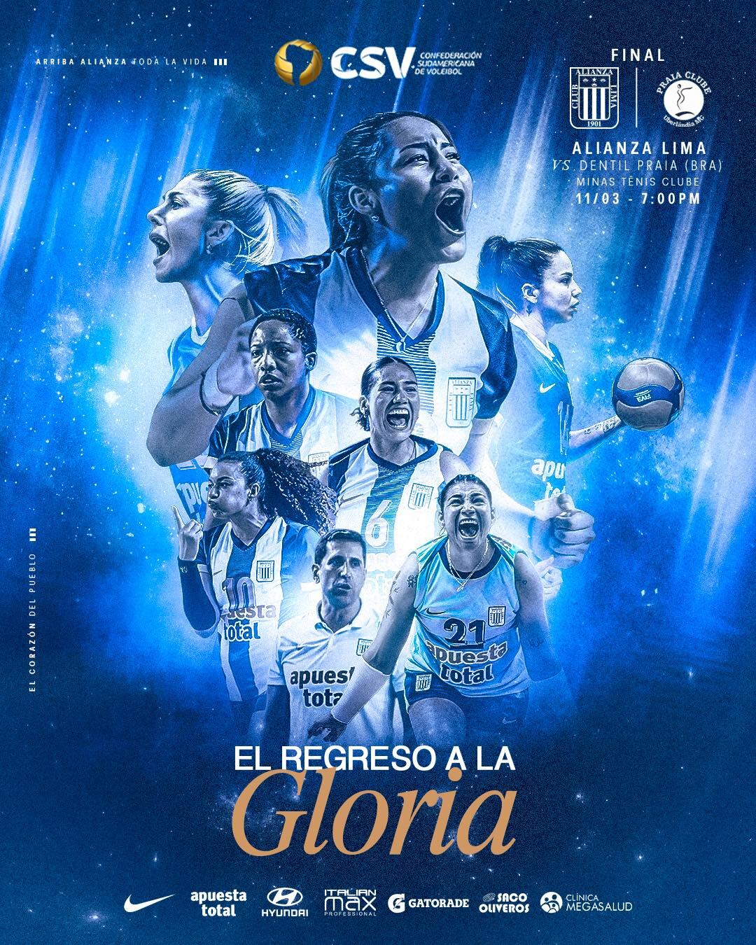 Alianza Lima podría marcar un hito en el Sudamericano de Clubes de Vóley Femenino 2025. Crédito: Prensa AL