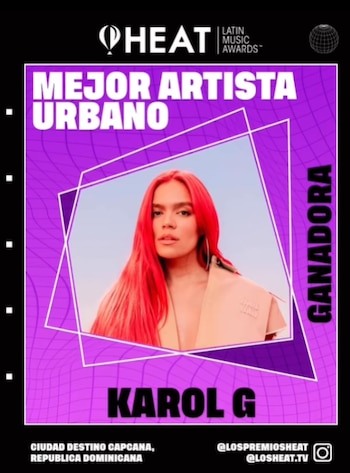 Karol G Premios Heat 2023
Fuente: