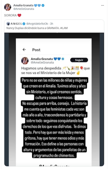 El posteo de Nancy Duplaá