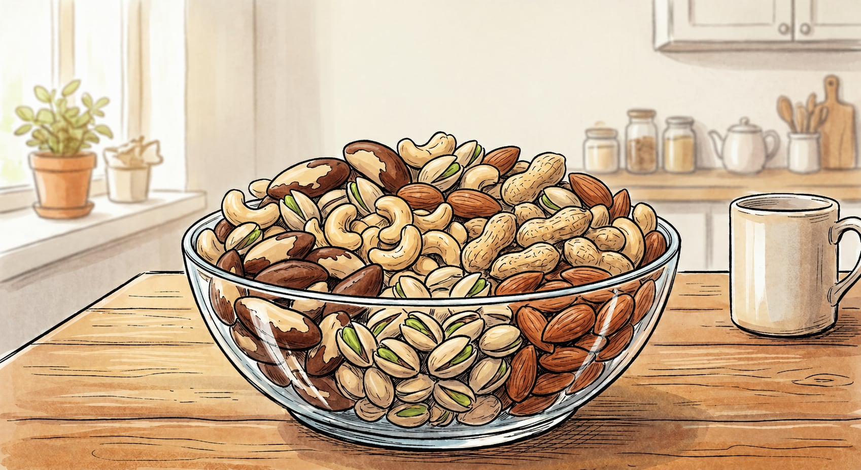 Un puñado de frutos secos puede aportar nutrientes esenciales según recomendaciones de expertos en alimentación saludable (Imagen Ilustrativa Infobae)