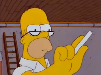 Homero Simpson desafiando el teorema de Fermat