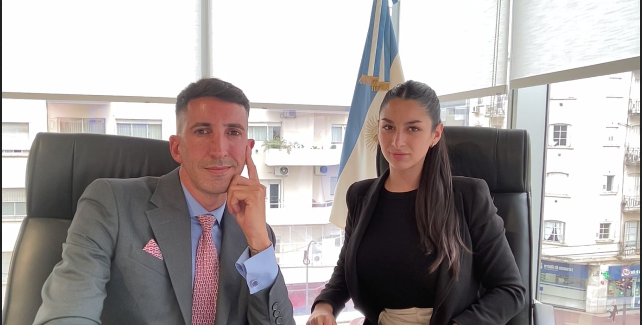 Christian Saragusti y Sofía Lachin, abogados de Villalba y su hijo Iván