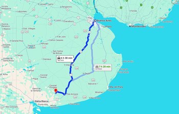 La ruta desde CABA hasta