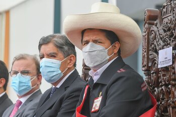 Pedro Castillo en la ceremonia