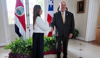 La presidenta de la Asamblea Legislativa, Yara Jiménez, abordó con su homólogo puertorriqueño temas relacionados con seguridad, narcotráfico, crimen organizado y migración. Crédito: Asamblea Legislativa