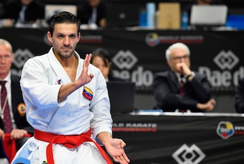 El karateka venezolano Antonio Díaz, en una competición. EFE/ Víctor Lerena/Archivo
