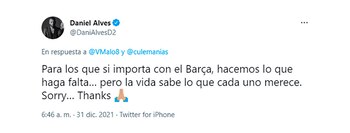 Conversaciones Dani Alves con Bartomeu para volver al Barcelona