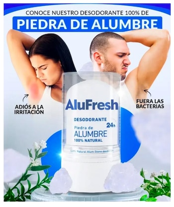 El desodorante Alufresh está compuesto por piedra de alumbre y se vende en redes sociales - crédito Invima