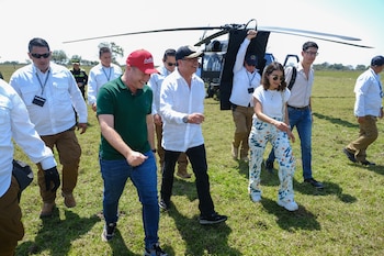 Gustavo Petro en su llegada