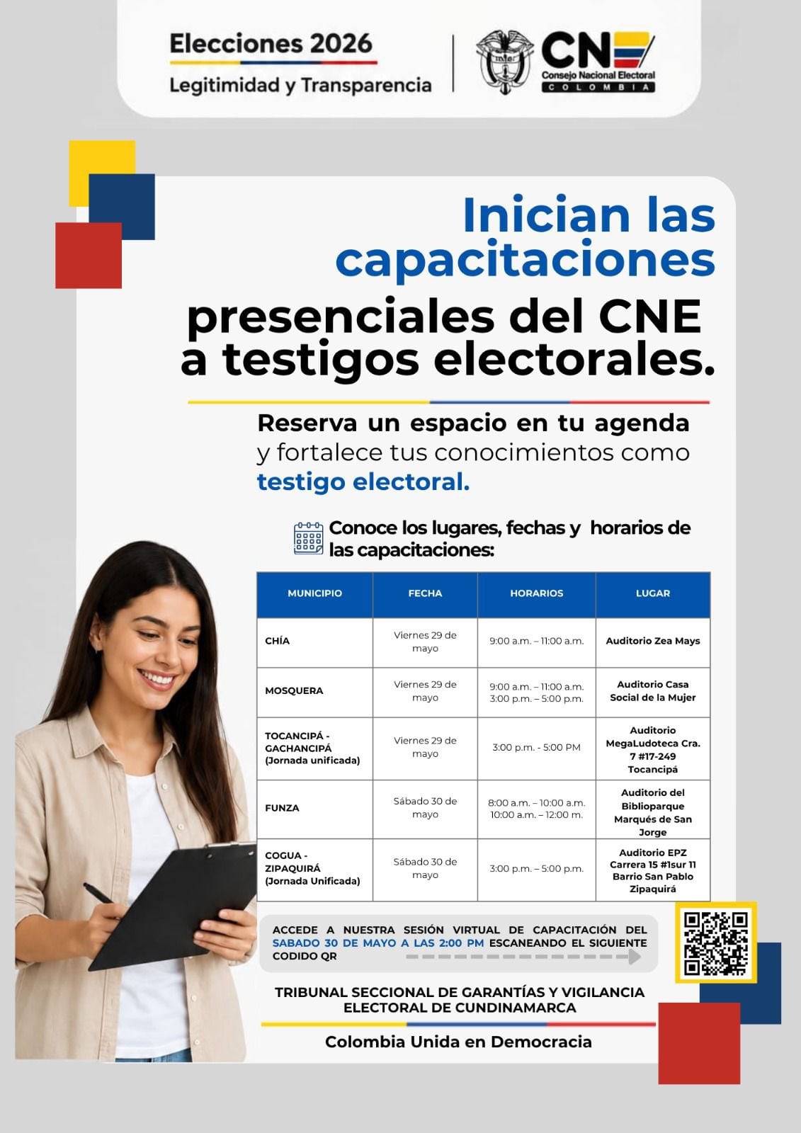El CNE desarrolla capacitaciones presenciales en varios municipios para fortalecer el conocimiento de quienes ejercerán esta función. - crédito CNE