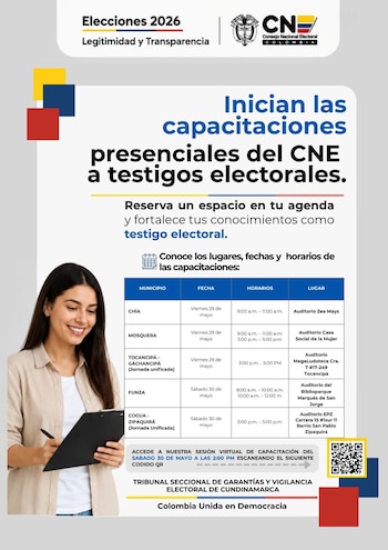 El CNE desarrolla capacitaciones presenciales en varios municipios para fortalecer el conocimiento de quienes ejercerán esta función. - crédito CNE
