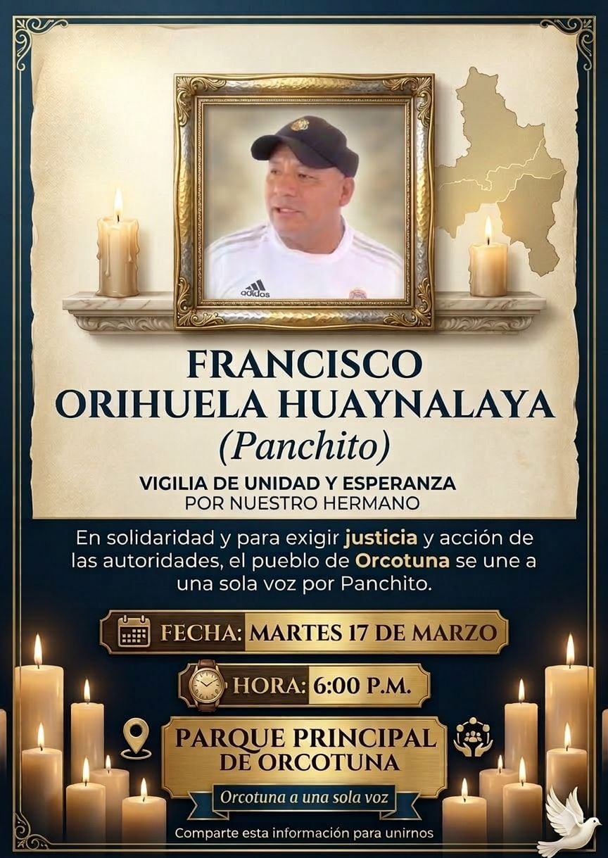 Profesor rural desaparecido en Condorcanqui: familiares piden apoyo para continuar su búsqueda | Foto: Orcotuna