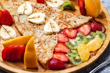 Receta de crepes con fruta
