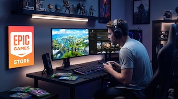 Un jugador concentrado usa una