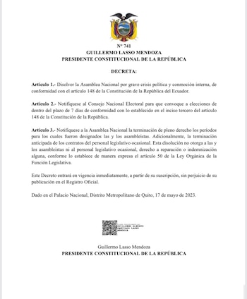 Decreto 741 firmado por Guillermo