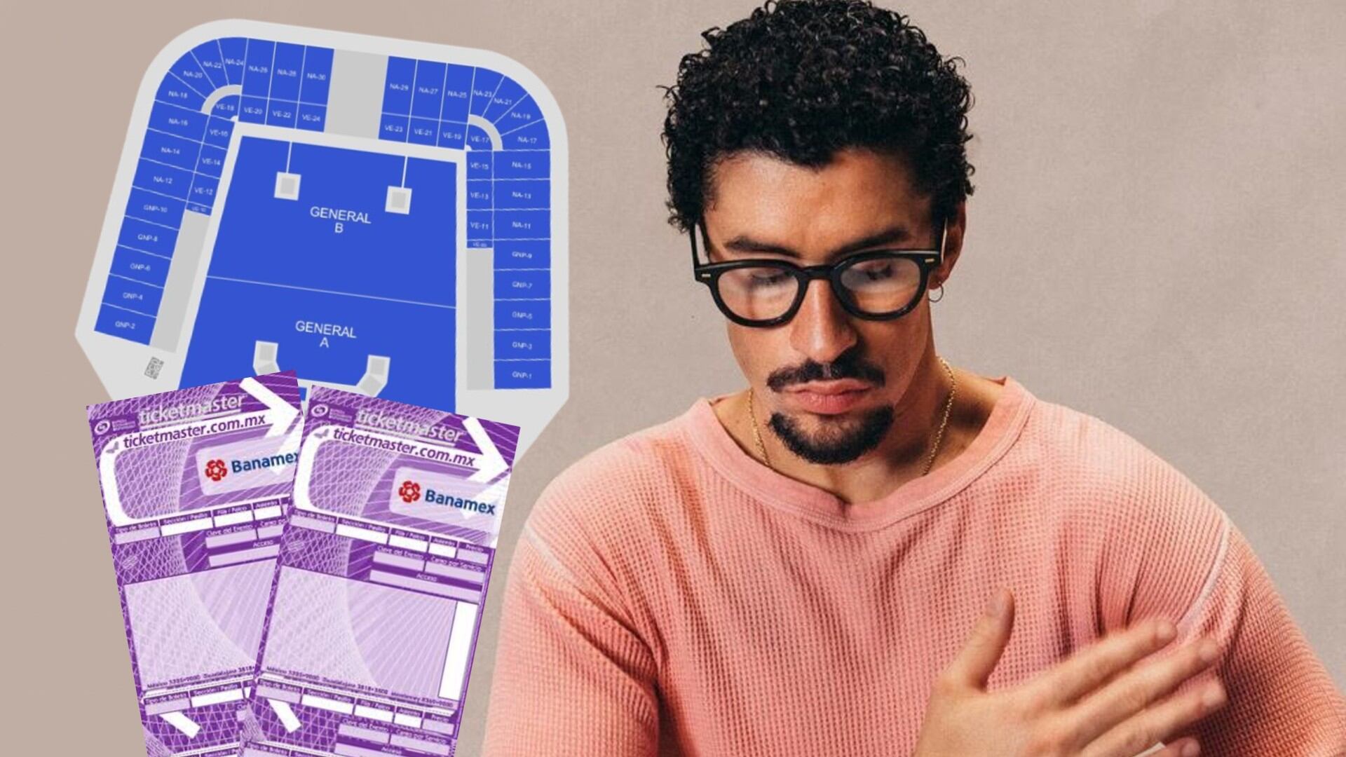 Bad Bunny - Estadio GNP Seguros México. (Instagram / Ocesa / Ticketmaster)