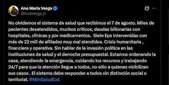 Ana María Vesga - crédito @AnaVesga_G/X