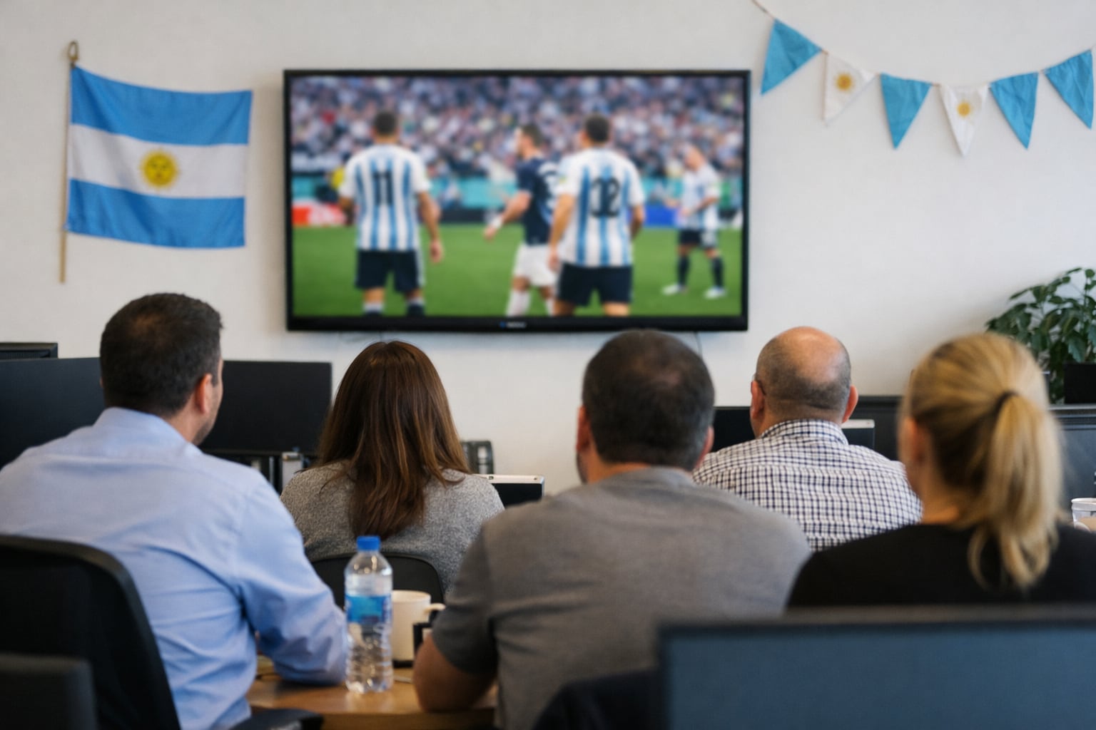 El Mundial de fútbol mejora el clima laboral para el 47% de los trabajadores argentinos, según una encuesta de Boomerang (Imagen Ilustrativa Infobae)