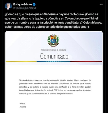 Enrique Gómez en X
