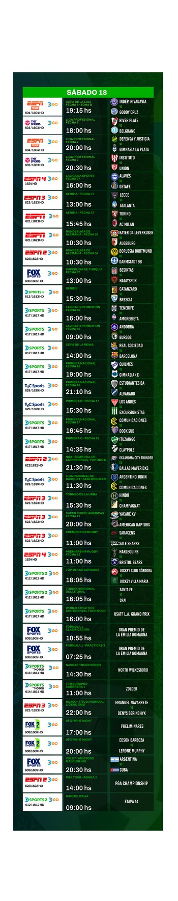 Agenda deportiva