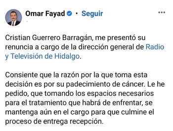 Omar Fayad, gobernador de Hidalgo,