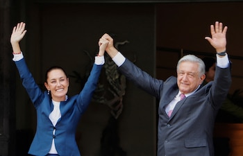 Claudia Sheinbaum y López Obrador. (Reuters)