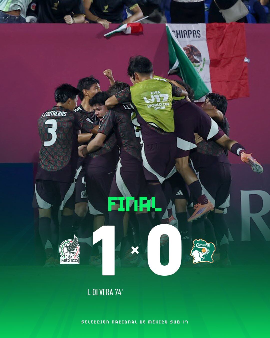 El gol de Ian Olvera mantiene a la Selección en la pelea por clasificar a los Octavos de Final en Doha.