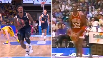 Un basquetbolista del Real Madrid imitó una histórica volcada de Michael Jordan y la jugada recorrió el mundo