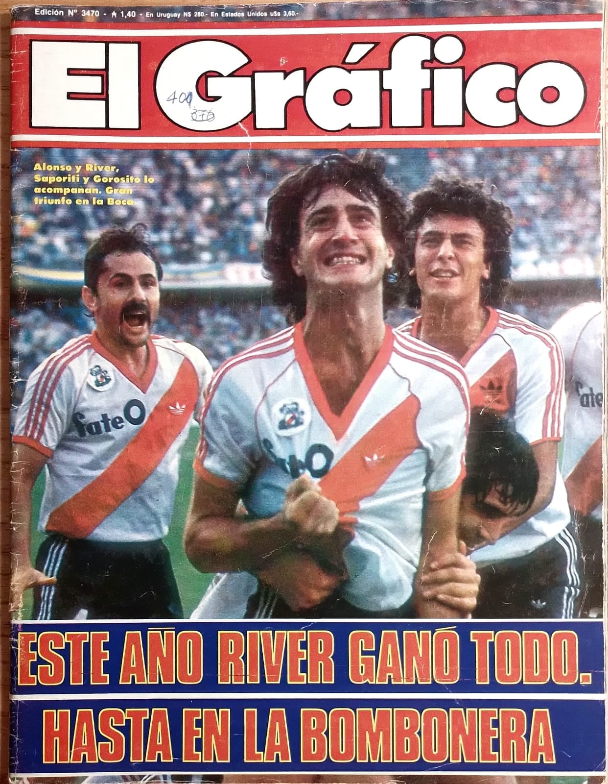 La tapa de El Gráfico, con la foto que sería un emblema en la carrera del Beto Alonso