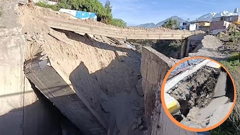 Colapsa puente en Arequipa: torrentera