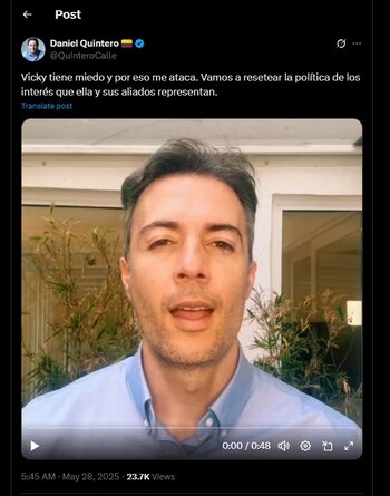 Daniel Quintero hizo una publicación