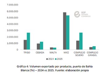 Volumen exportado por producto desde el Puerto de Bahía Blanca