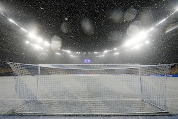 Así estaba el Estadio Olímpico de Kiev a una hora para el inicio del partido