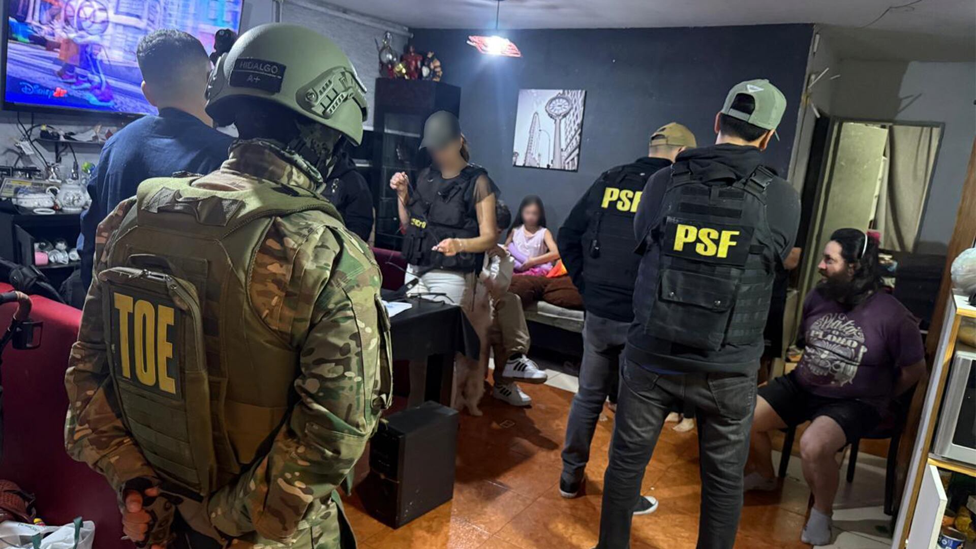 El momento de la detención de Bilbao en Rosario. Foto: Ministerio de Seguridad de Santa Fe