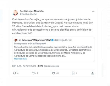 Cecilia López cuestionó a quienes la llamaron pro establecimiento