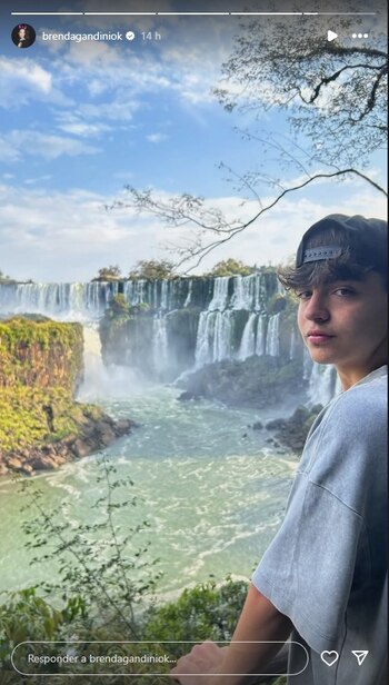 Las vacaciones familiares de Brenda Gandini, Gonzalo Heredia y sus hijos en las Cataratas