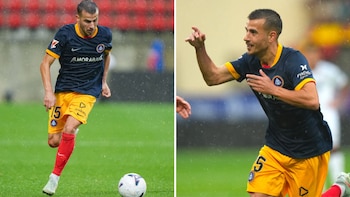 Jordi Cano celebra su gol en su primer partido con el Andorra. (Instagram)