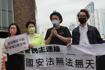 Activistas prodemocráticos en Hong Kong