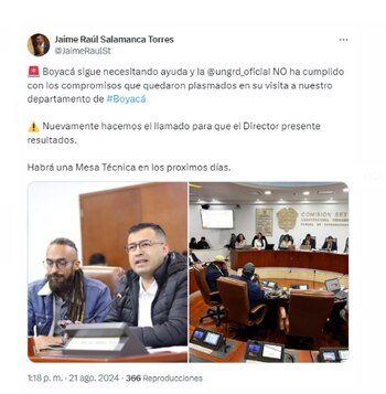 Jaime Raúl Salamanca exigió al