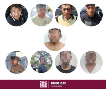 Los nueve sujetos fueron detenidos