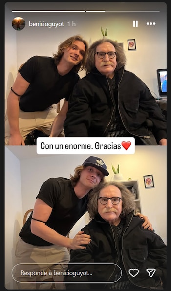 Benicio Guyot publicó en Instagram una foto con Charly García y escribió “Con un enorme. Gracias” junto a un corazón rojo