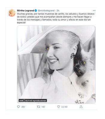 El posteo de Mirtha Legrand
