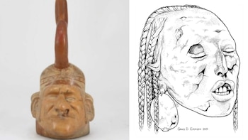 La misteriosa cabeza trofeo hallada